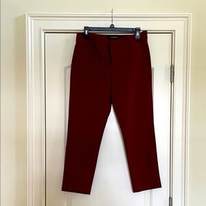 Liverpool Deep Red Cropped Dress Pants